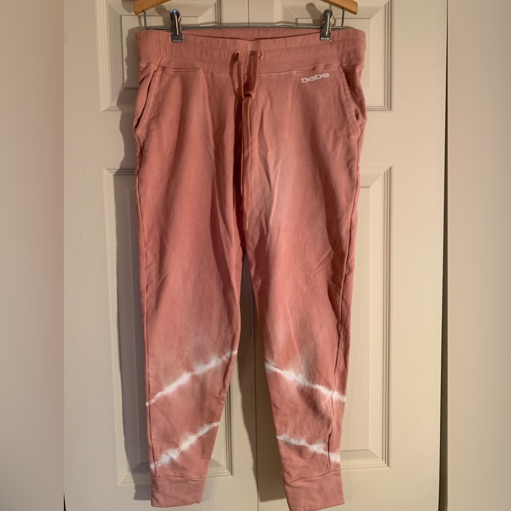Bebe Size L Pink Tie Dye Sweats
